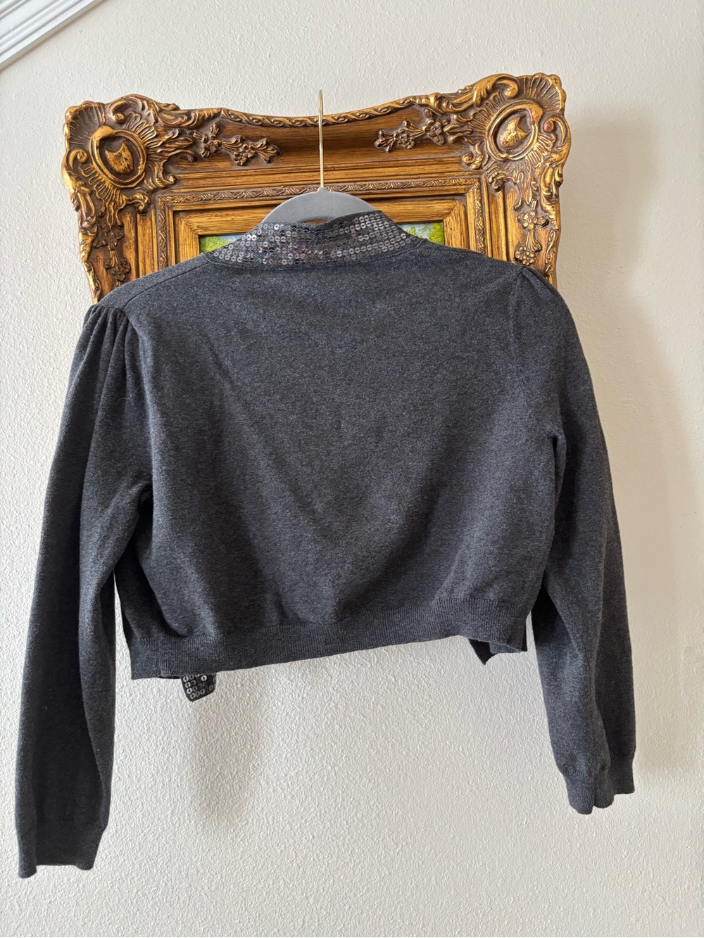 The Limited Black Sequin Trim Cropped Cardigan - Picture 5 of 6